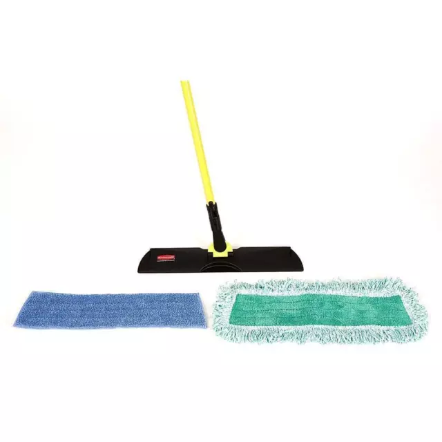 Rubbermaid Commercial Flat Mop Kit with 1 wet pad and 1 dry pad Replacement