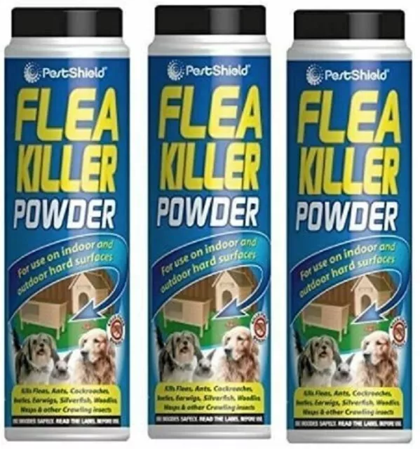 3x 200g Flea Killer Powder Ants Earwigs Household Outdoor Pest Control Treatment