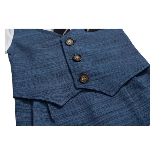 Newborn Infant Baby Boys Gentleman Jumpsuit Button Romper Formal Outfits Clothes 4
