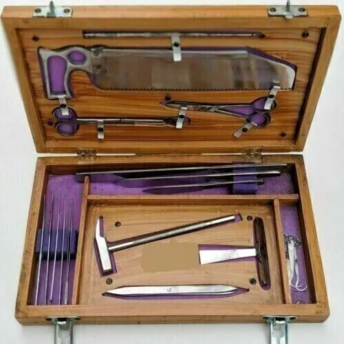 Ensemble d'instruments post mortem/autopsie/Kit de Dissection anatomie 19...