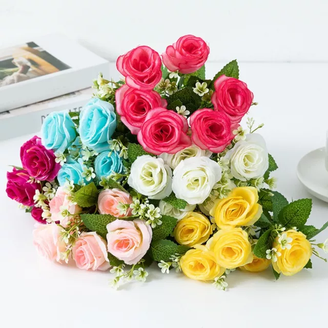 Gracieuse fausse fleur artificielle soie rose pivoine bouquet pour événement d