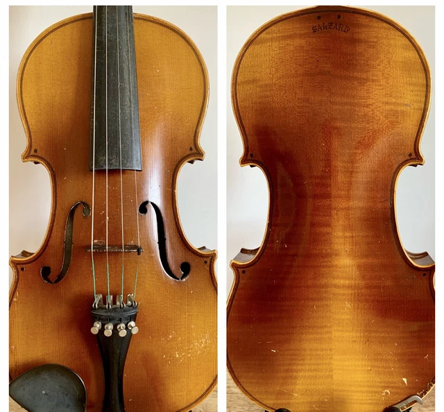 ANTIQUE STAMPED SALZARD Early 20th Century German 4 4 Violin with