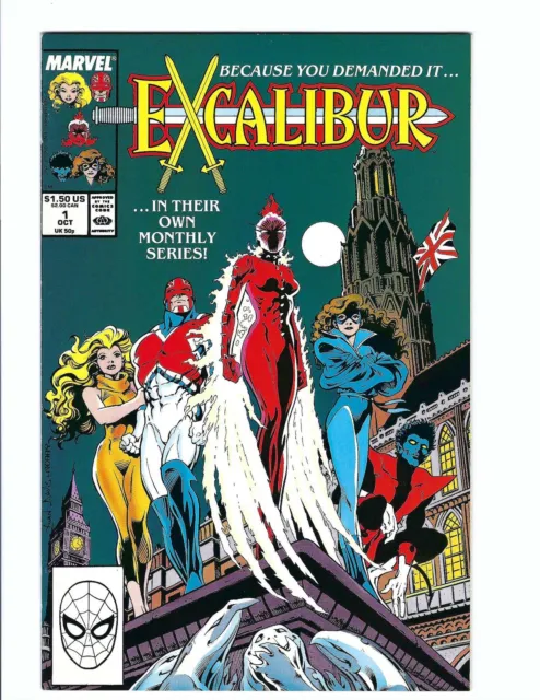Excalibur 1, NM 9.4, Marvel 1988, 1st Widget, Chris Claremont, Captain Britain