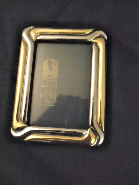 Bacon Hill Fetco Picture Frame-Solid Brass Polished Lacquered 5"x3.5" Two Toned