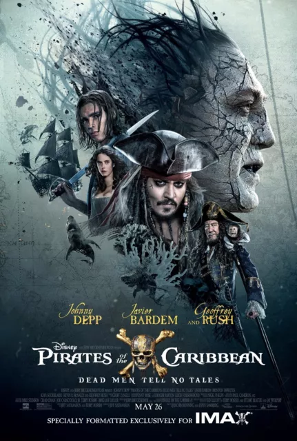 Piraten Der Karibischen Toten Männer Erzählen Keine Tales Imax-Poster A4 A3 A2 A1 Kino