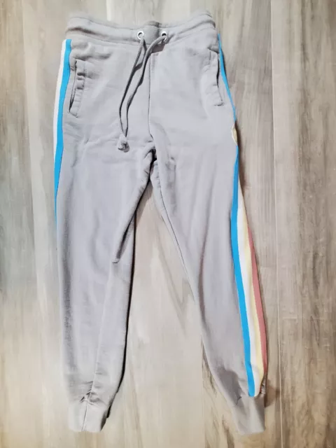 Buc-ees Pants Draw String Logo Beaver Striped Size S Pockets Cuff Legs Sweat