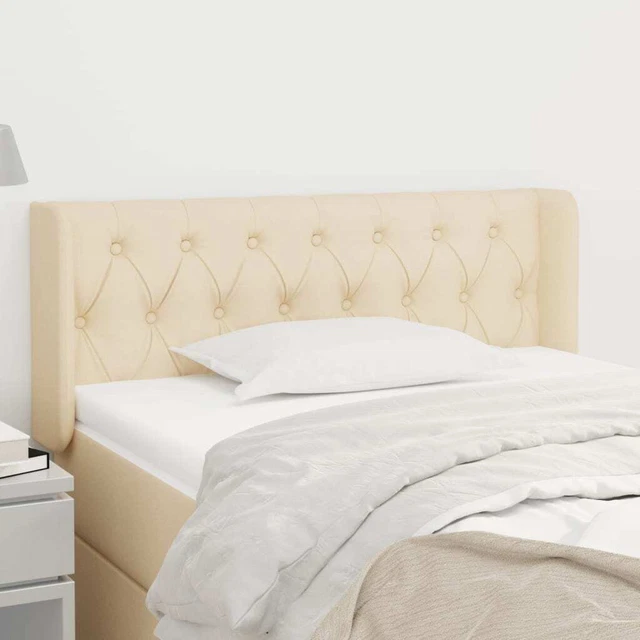 Vidaxl Testiera ad Orecchio Crema 93x16x78/88 cm in Tessuto