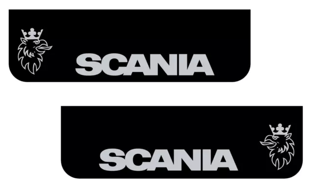 Scania heavyweight mudguard truck 18 x 60 cm smooth PVC black flap silver