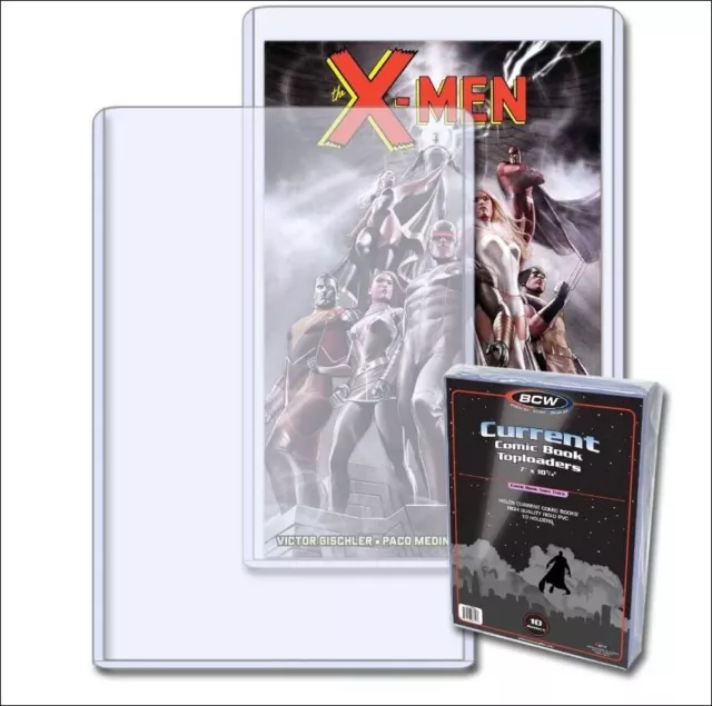 10 CURRENT MODERN AGE COMIC BOOK HOLDER TOPLOAD 7x10.75x5mm PLASTIC RIGID