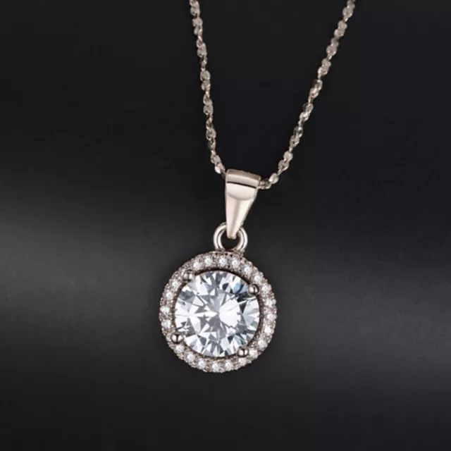 Jenny Pendant Necklace Halo Round Cz Gold Plated Ginger Lyne Collection