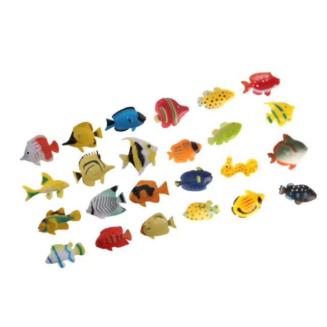 24pcs Mini Plastic Marine Animals Model Figures Tropical Sea   Kids Toys