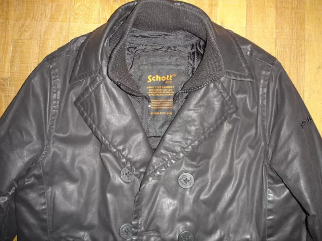 SCHOTT N.Y.C. Caban veste manteau taille L  100% coton huilé imperméable 2