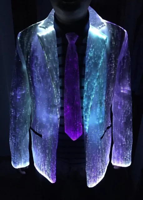 LED Jacket  Fiber Optic clothing Light up Blazers clubwear costumes RGB colors