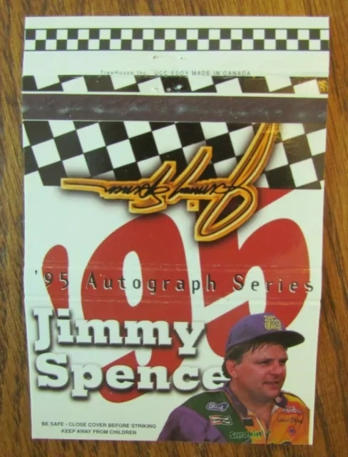 Nascar Racing Car Driver Jimmy Spencer Matchbook Cover Empty 1995 Matchcover -D4