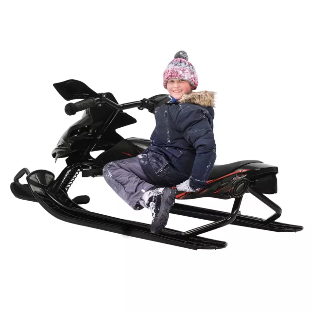 Snow Racer Iconic Schwarz Schlitten Lenkschlitten Kinderschlitten Rodel NEU 3