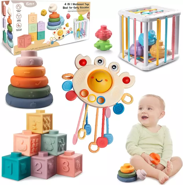 Aliex Baby Erstausstattung | 4 in 1 Montessori Spielzeug Baby Ab 6 9 12 Monate 1