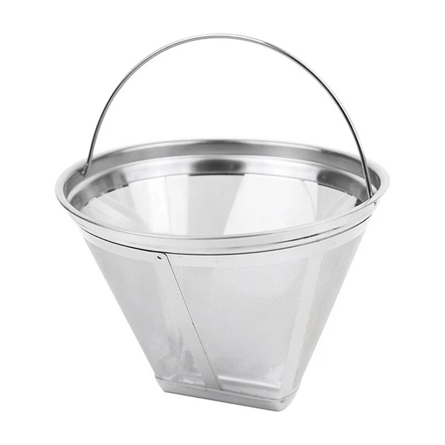 Filtro Caffè Riutilizzabile In Acciaio Inox Oro A Cono – Per Macchine Da Caffè, Filtro Permanente, Formato 123x58x85 Mm