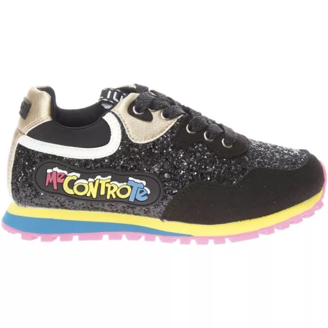 ME CONTRO TE LIU JO sneakers scarpa laccio glitter nero oro 32 34 35