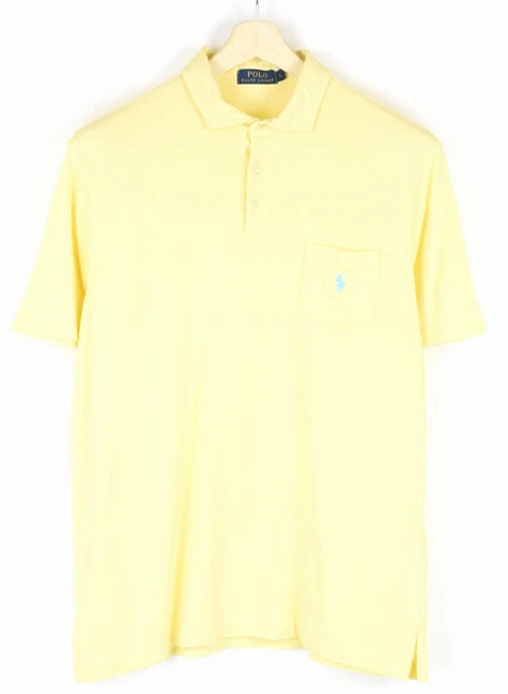 Polo Ralph Lauren T-Shirt Uomo Grande Polo Manica Corta Giallo Tasca
