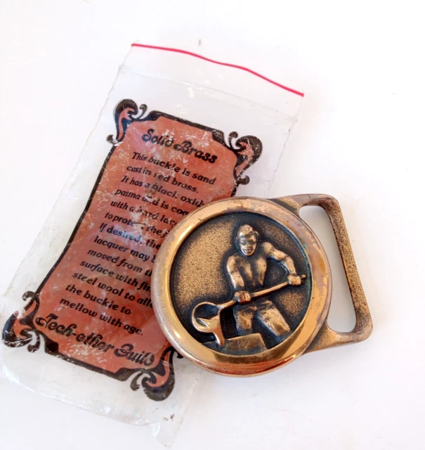 VINTAGE TECH ETHER Guild Belt Buckle Brass Foundry Metal  display picture 2