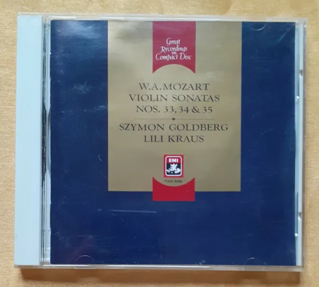 MOZART Violin Sonatas Nos 33, 34 & 35 Szymon Golberg & Lili Kraus EMI Japan