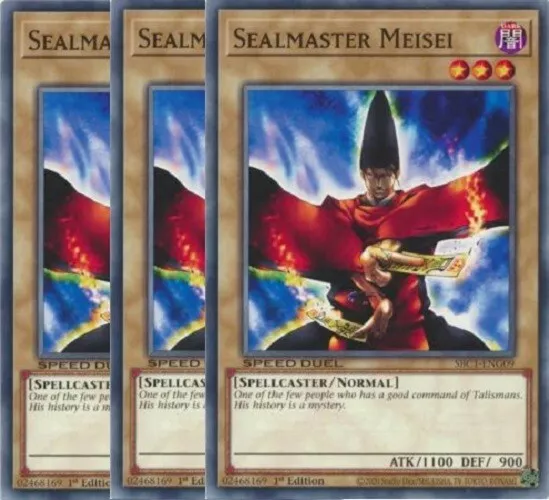 Yugioh - Sealmaster Meisei x 3 - 1st Edition NM - Free Holographic Card