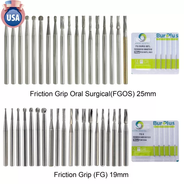 Wave Dental Surgical Bur Round Long 25mm Carbide Bur Friction Grip FG High Speed