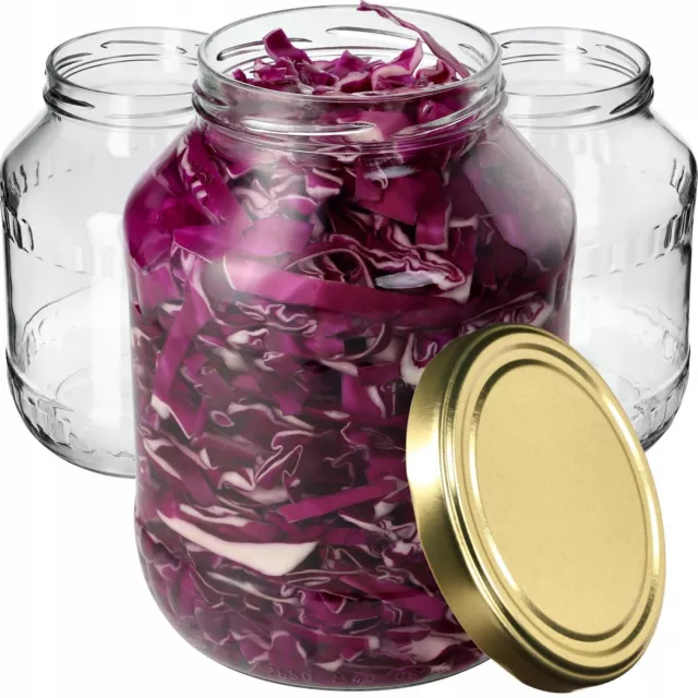 KADAX Mason jars 2,5 L, tarro de conservas para insertar, fi100 mm, paquete...