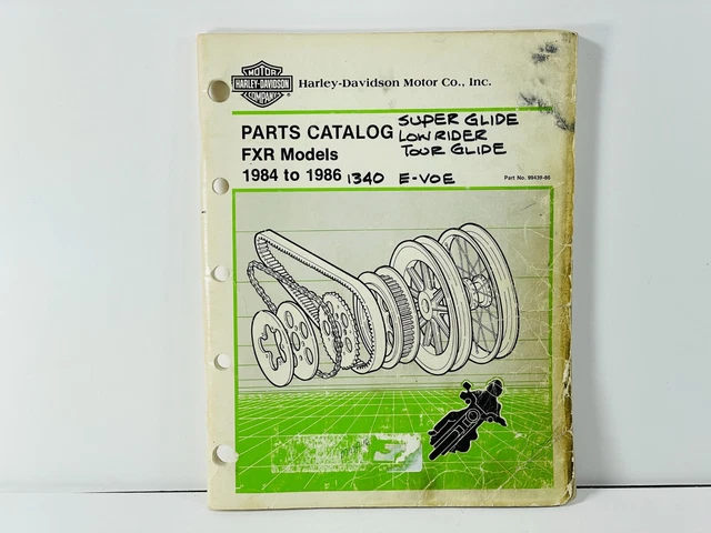 Harley-Davidson Parts Catalog FXR Models 1984 to 1986 - 99439-86