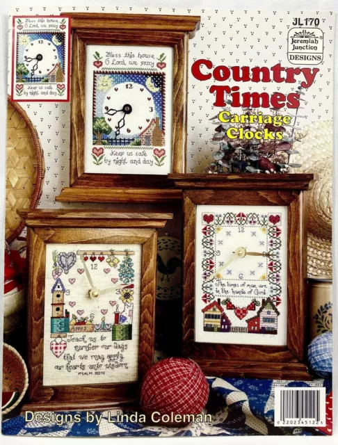 1995 JJ Country Times Carriage Clocks JL170 Cross Stitch Pattern Booklet 11165