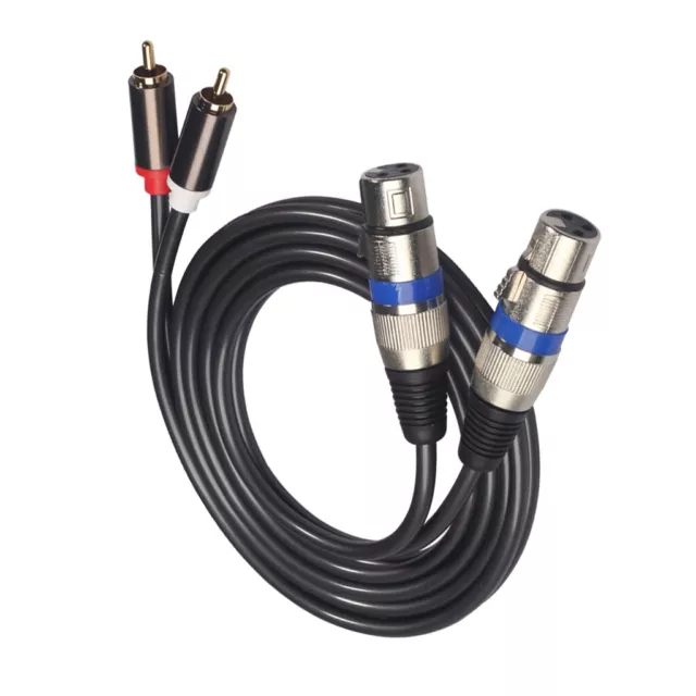 Pack of 2 Pro Black Mic RCA Plug to XLR Jack Audio Extention Cable 1.5m 2