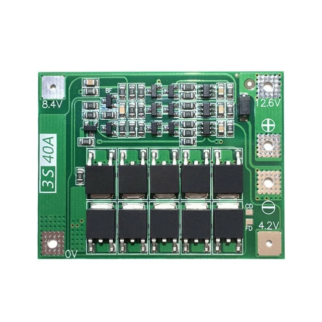 DollaTek Carte De Protection BMS Pour Batterie Lithium 3S 12V 40A – Équilibrage – Lot De 2