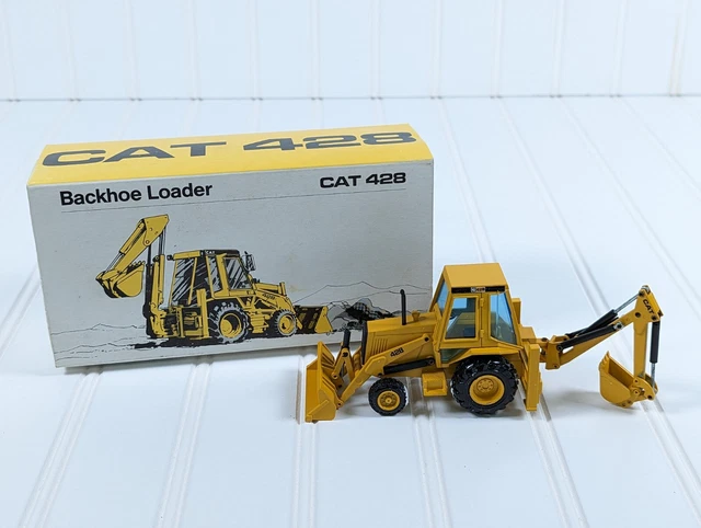 NZG No. 2851 CAT Caterpillar 428 Backhoe Loader 1:50 Scale Diecast in Box