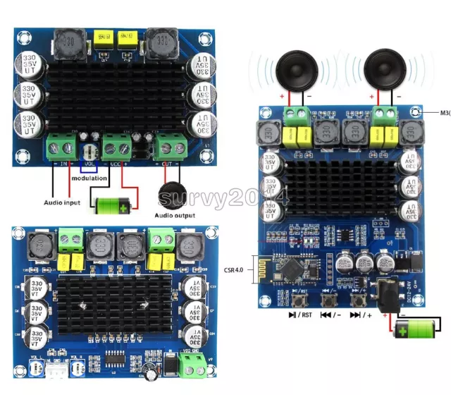 TPA3116D2 TPA3116DA 100W/120WX2 Bluetooth 4.0 Audio Receiver Digital Amplifier