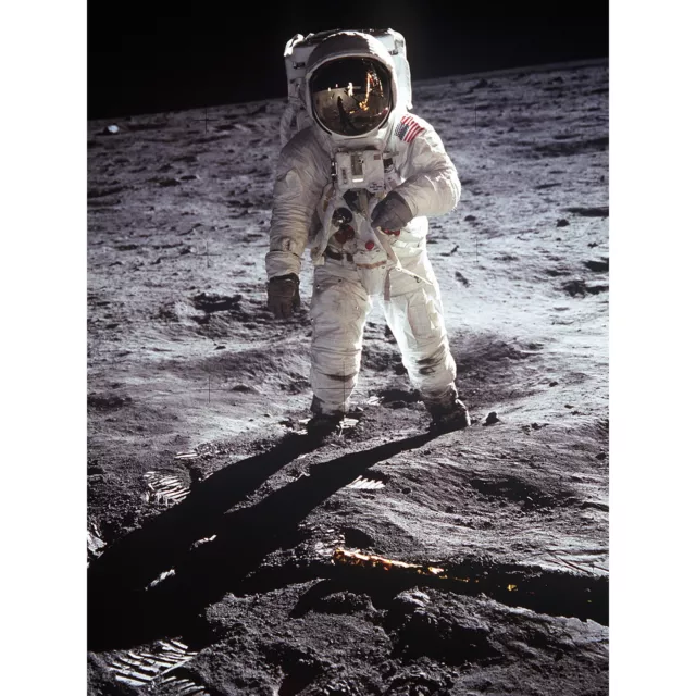 Apollo 11 Astronaut Aldrin Armstrong Moon Landing Large Canvas Art Print