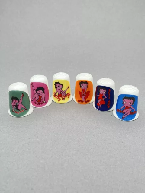 Betty Boop fine bone china thimbles full set of six