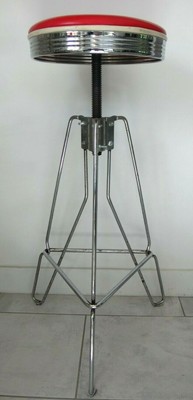 Tabouret de bar rouge Pedrali H78 stool chair red diners americain rockabilly 