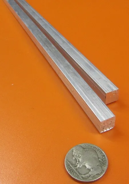 6061 T651 Aluminum Square Bar (.375") 3/8" Thick x 3/8" Wide x 36" Long, 2 Units