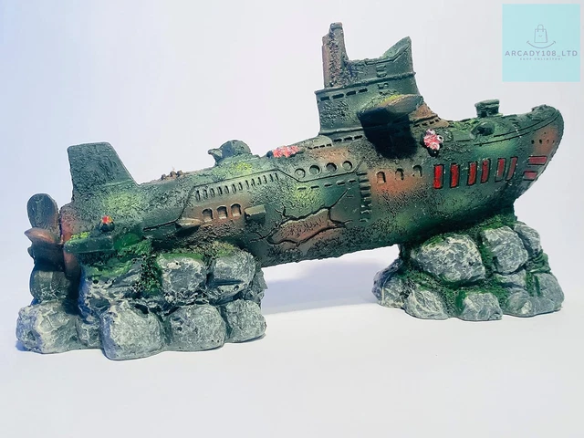 Mezzaluna Gifts 22cm Submarine Aquarium Fish Tank Wreck Ornament 3