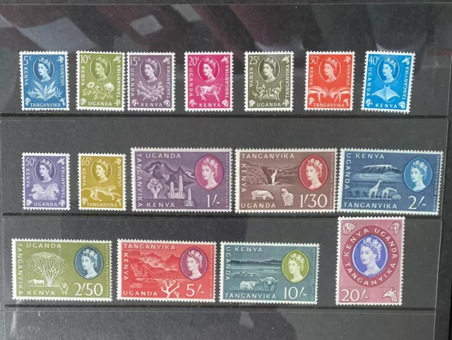 Kenya/Uganda/Tanganyika QEII 1960 Complete Set of 16 MM Sg183/98