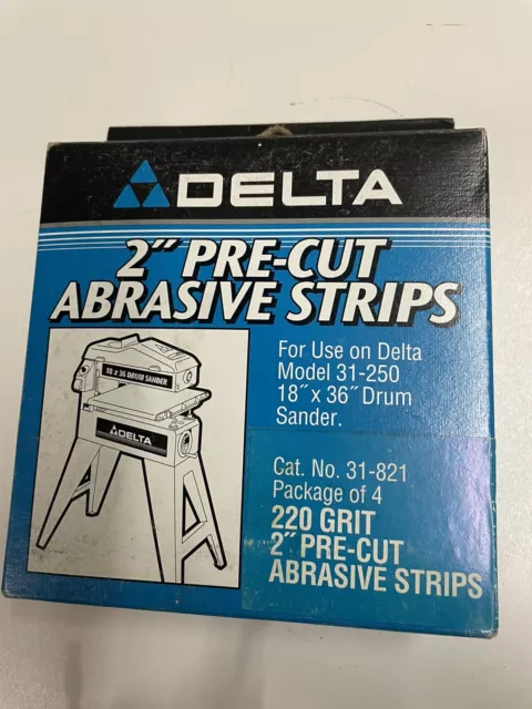 Delta 31-821 2" Pre-Cut Abrasive Strips 220 Grit Pack Of 4