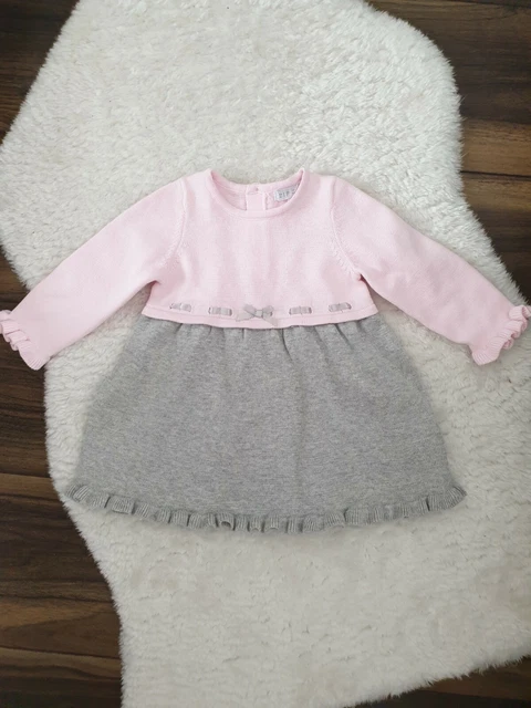 Baby Girl Pink&Grey Dress Size 9 Months