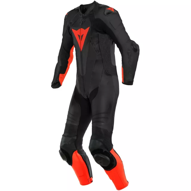 Dainese Laguna Seca 5 1 Pièces Perf. Combi Cuir Noir / Fluo-Rot Combinaison Moto