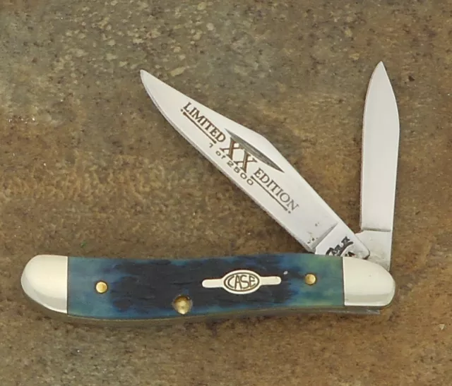 Case Xx 2 Dot 1998 Limited Xx  1/2500 Navy Blue Rogers Peanut Knife 6220 Ss