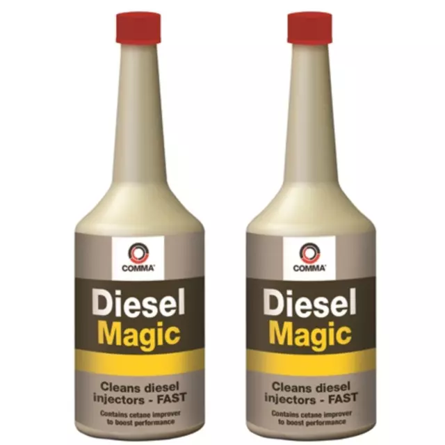 Comma Diesel Magic Additive 400ml Cleans Injectors Power Acceleration Fuel x 2