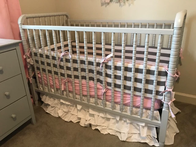 White Ruffle Crib Skirt - girls nursery - adorable!