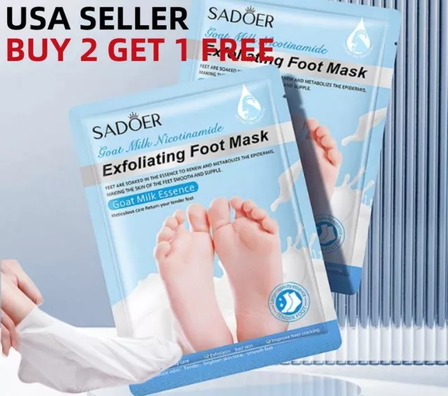 Goatmilk Exfoliating Foot Peel Mask Baby Soft Feet Remove Dead Skin Calluses