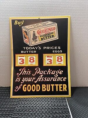 Country Maid Butter store sign Eggs & Milk Reproduction