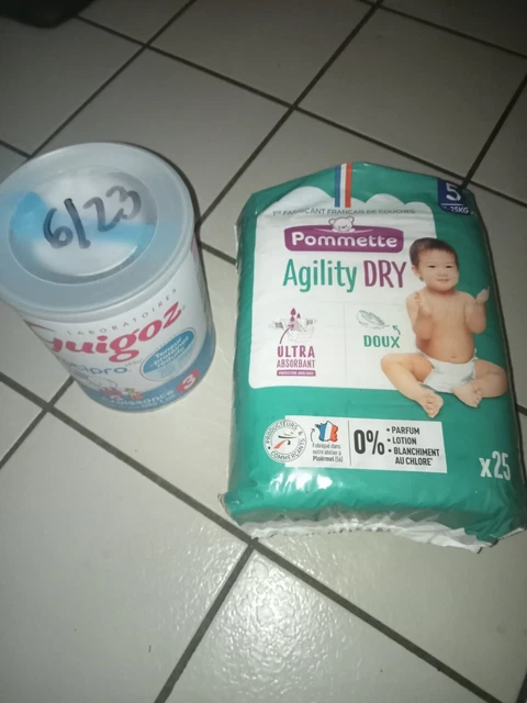 Lait bébé optipro Guigoz dès 1 an + 25 Couches Taille 5 : 11-25 kg Pommette 