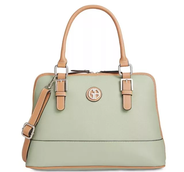 GIANI BERNINI Saffiano faux-leather dome satchel crossbody bag -LOUISIANA GREEN